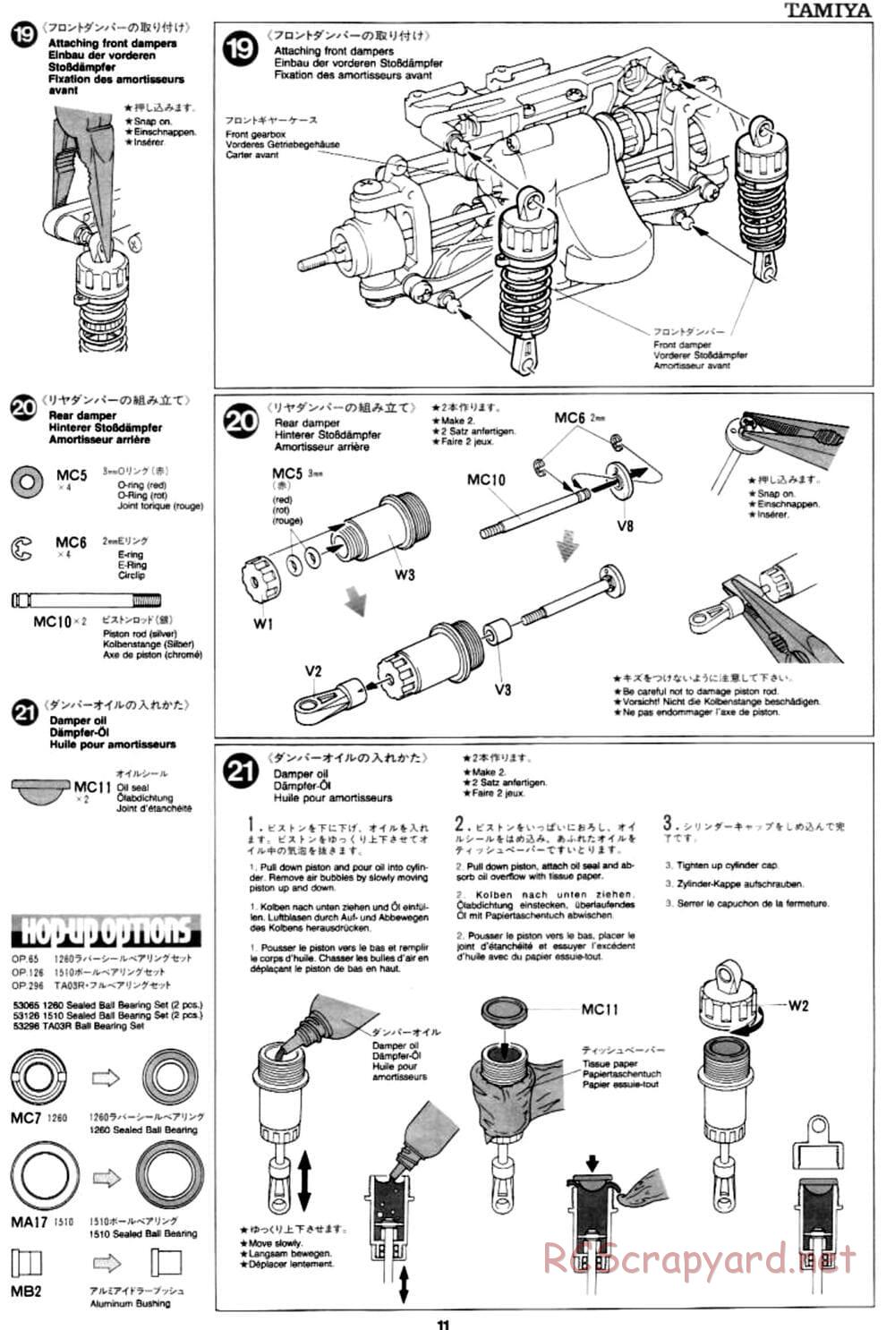 Tamiya - Mercedes CLK-GTR - TA-03R Chassis - Manual - Page 11