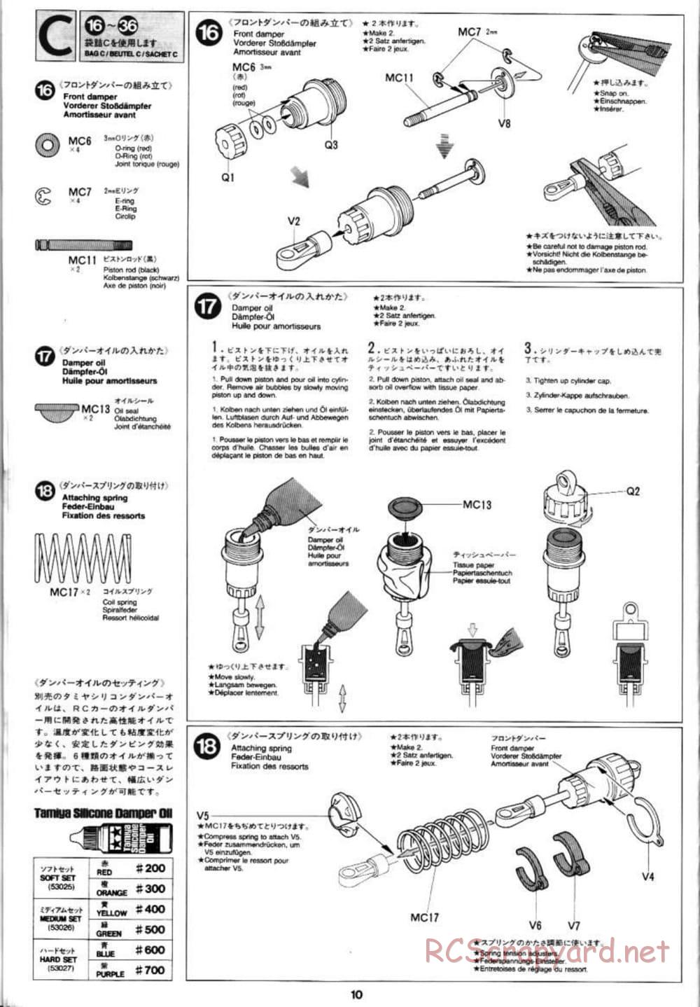 Tamiya - PIAA Porsche 911 - TA-03RS Chassis - Manual - Page 10