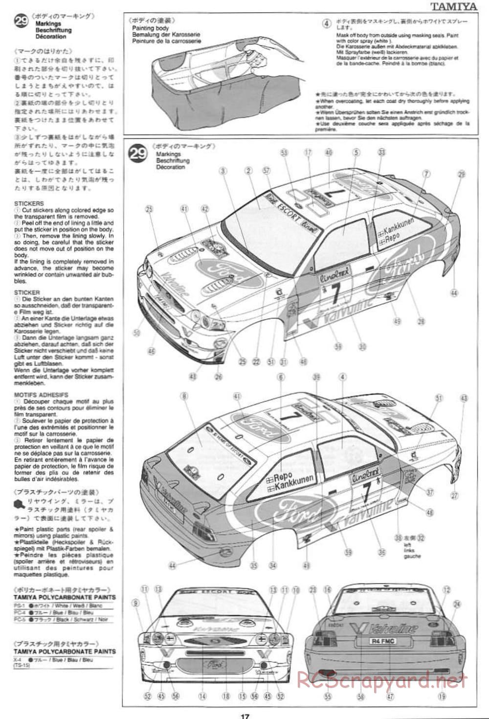 Tamiya - Ford Escort WRC - TL-01 Chassis - Manual - Page 17