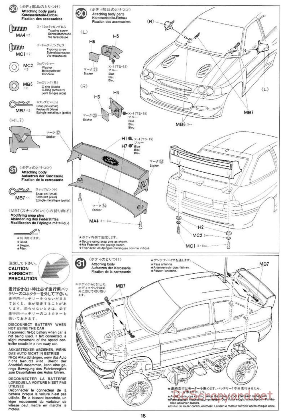 Tamiya - Ford Escort WRC - TL-01 Chassis - Manual - Page 18