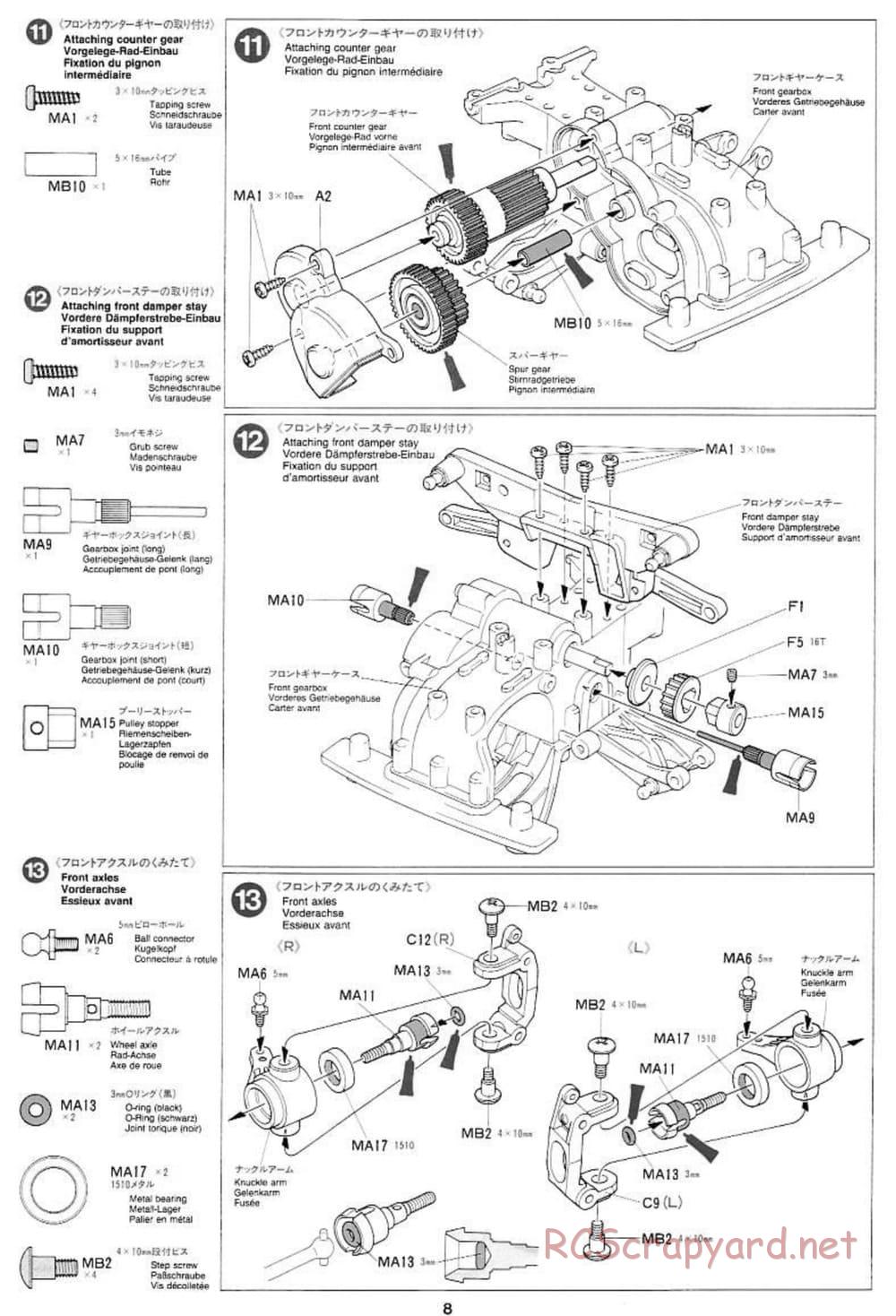 Tamiya - Toyota Corolla WRC - TA-03FS Chassis - Manual - Page 8