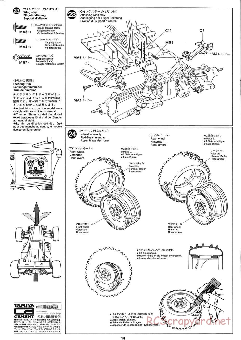 Tamiya - Baja Champ - TL-01B Chassis - Manual - Page 14