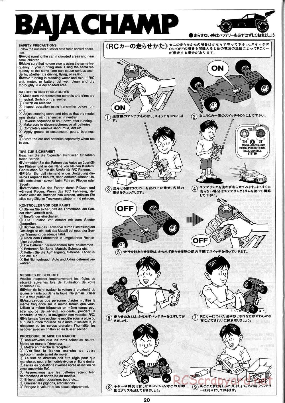 Tamiya - Baja Champ - TL-01B Chassis - Manual - Page 20