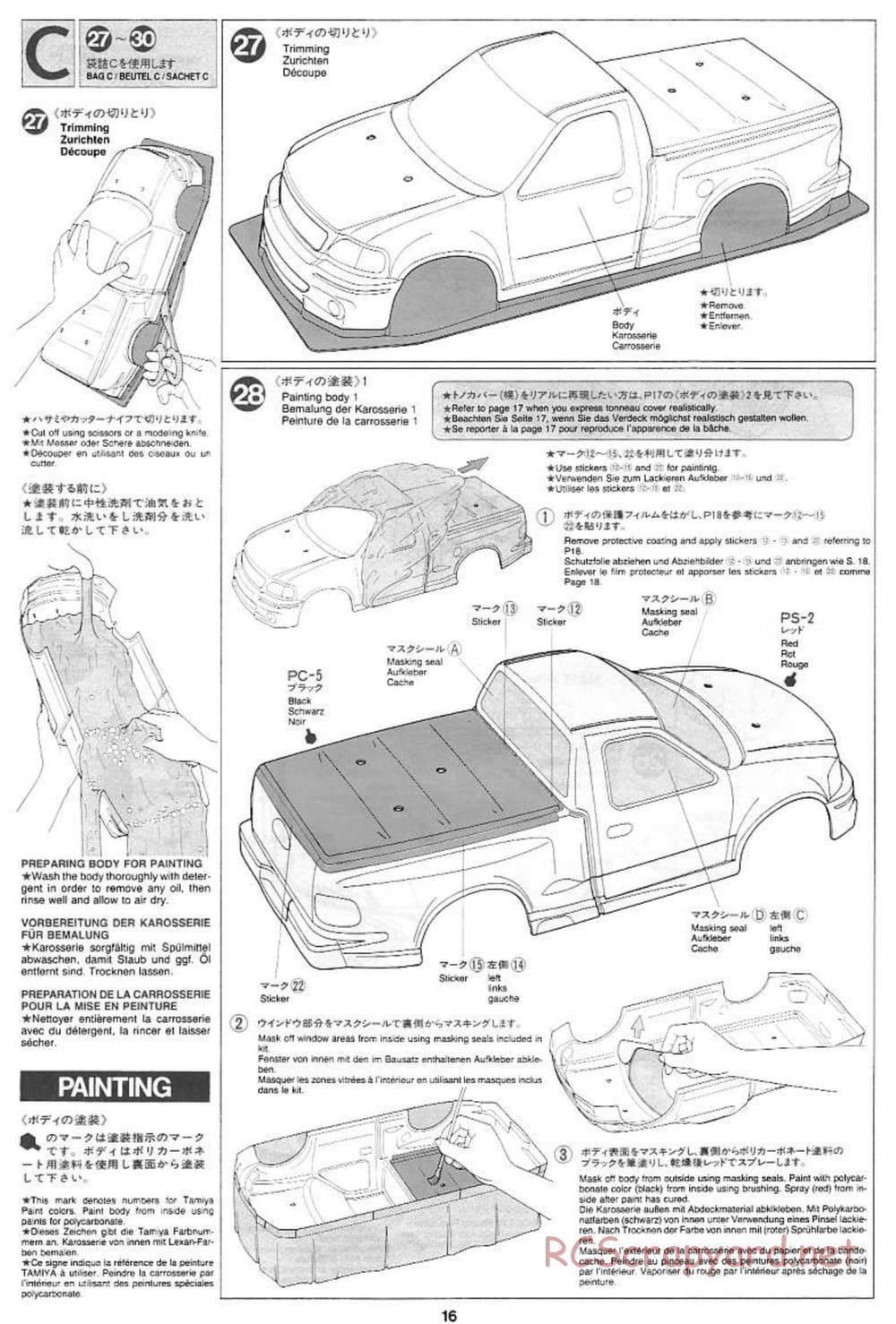 Tamiya - Ford SVT F-150 Lightning - TL-01 Chassis - Manual - Page 16