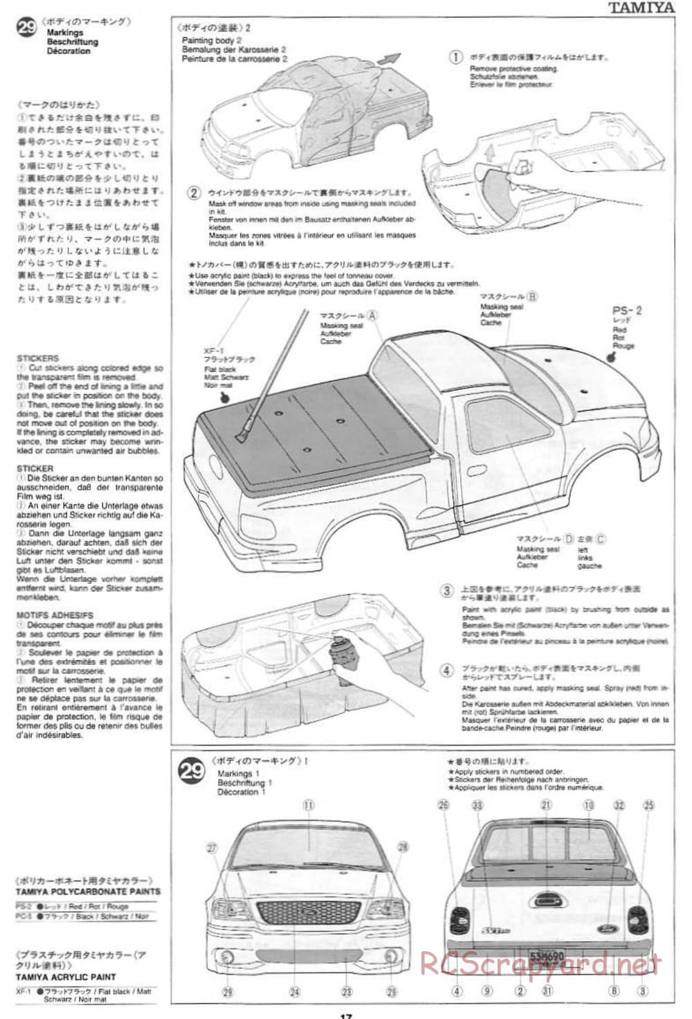 Tamiya - Ford SVT F-150 Lightning - TL-01 Chassis - Manual - Page 17