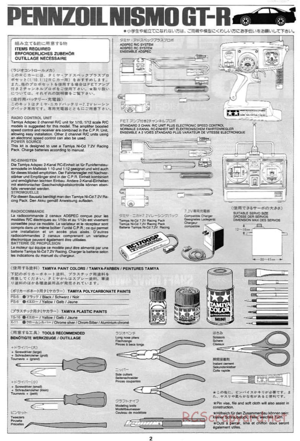 Tamiya - Pennzoil Nismo GT-R - TL-01 Chassis - Manual - Page 2