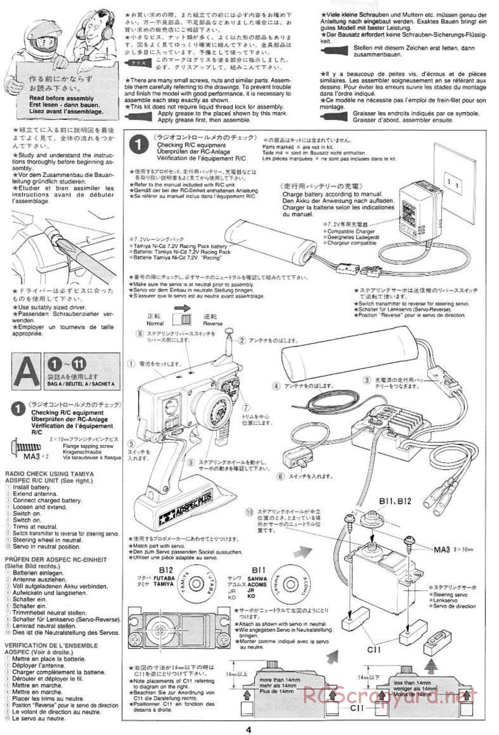 Tamiya - Pennzoil Nismo GT-R - TL-01 Chassis - Manual - Page 4
