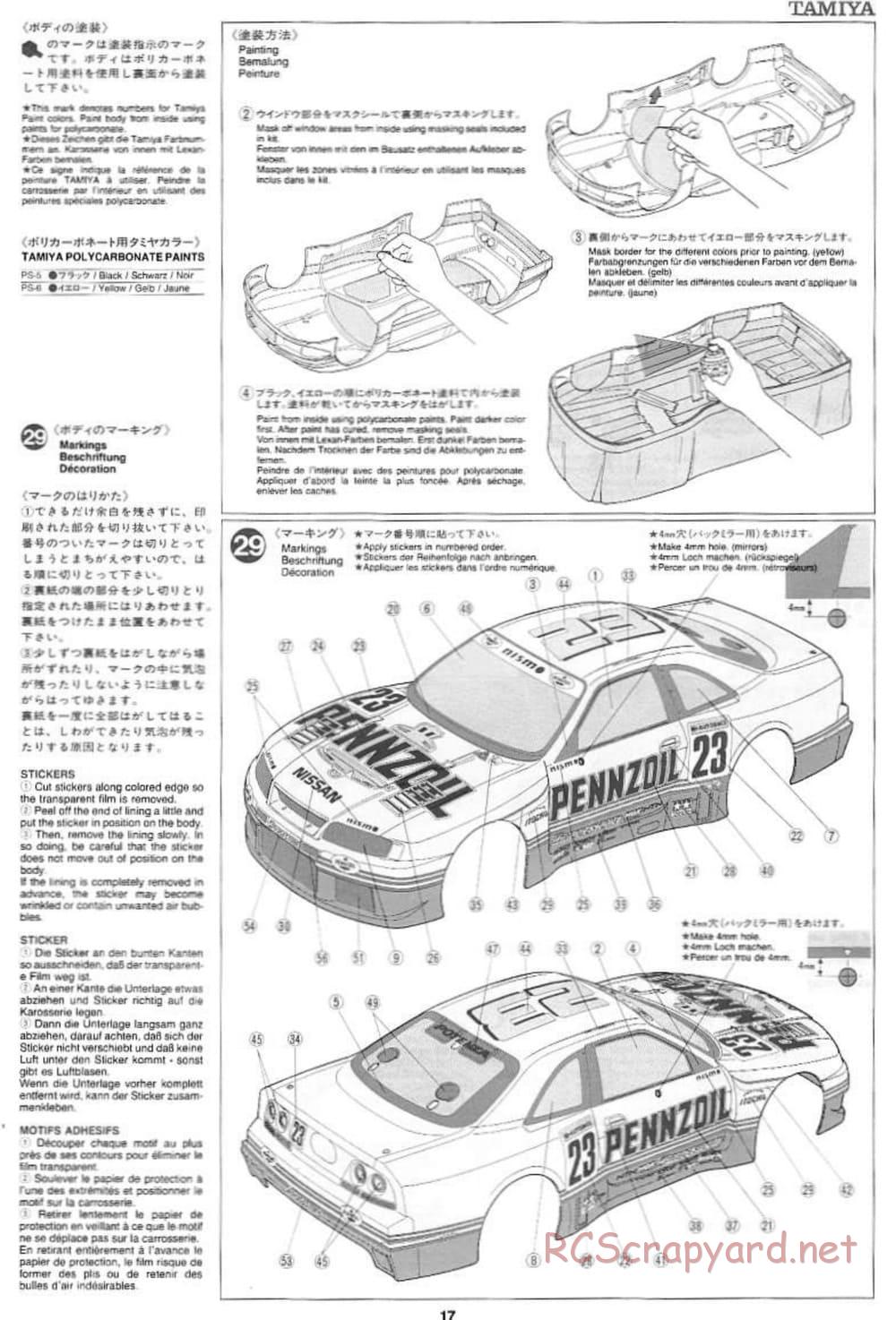 Tamiya - Pennzoil Nismo GT-R - TL-01 Chassis - Manual - Page 17