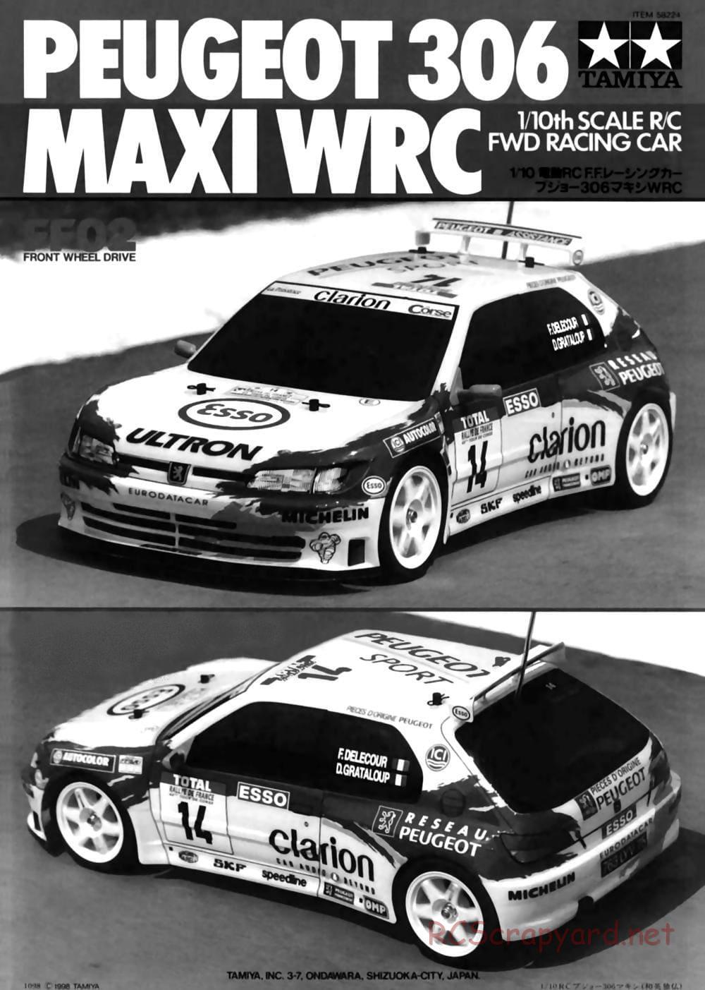 Tamiya - Peugeot 306 Maxi WRC - FF-02 Chassis - Manual - Page 1