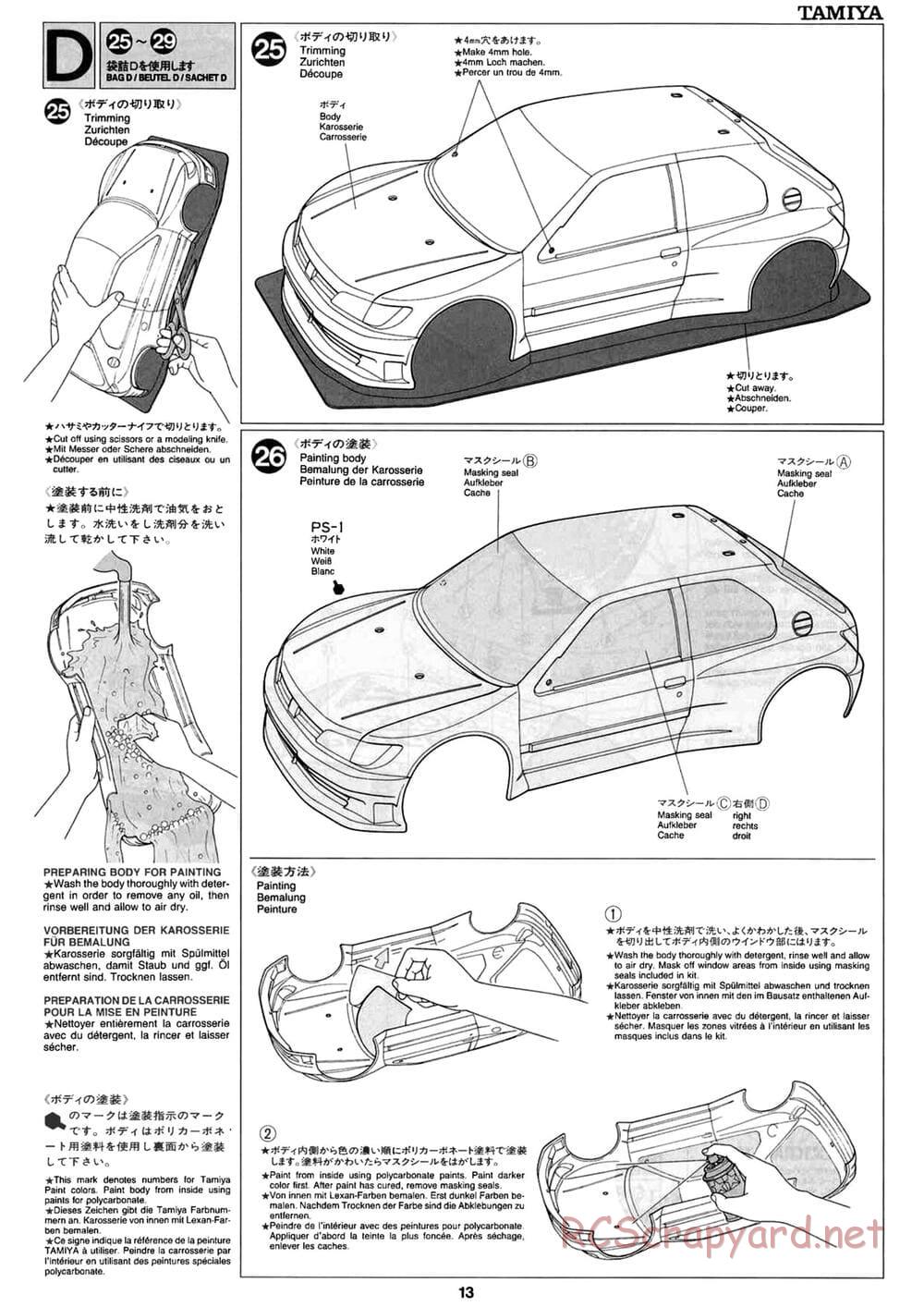 Tamiya - Peugeot 306 Maxi WRC - FF-02 Chassis - Manual - Page 13