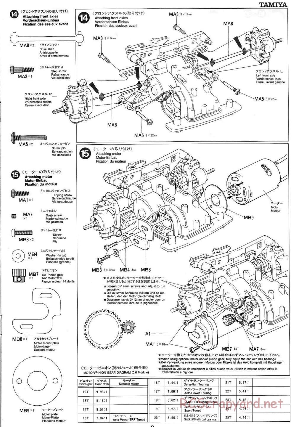 Tamiya - Mitsubishi Lancer Evolution V WRC - TA-03F Chassis - Manual - Page 9
