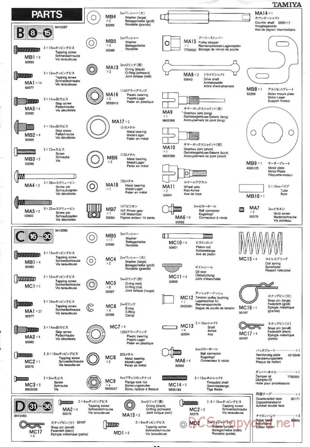 Tamiya - Mitsubishi Lancer Evolution V WRC - TA-03F Chassis - Manual - Page 23