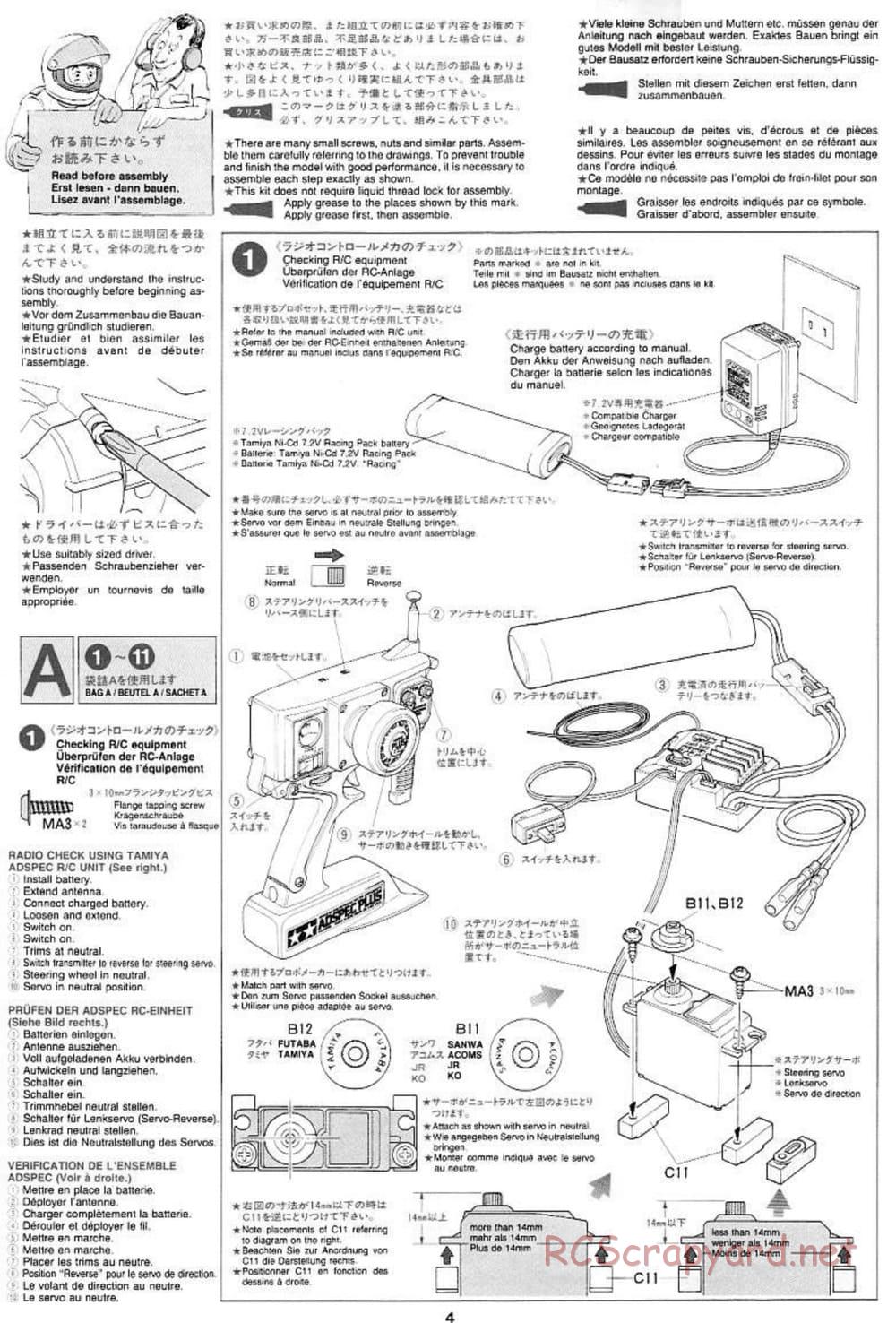 Tamiya - Subaru Impreza WRC - TL-01 Chassis - Manual - Page 4
