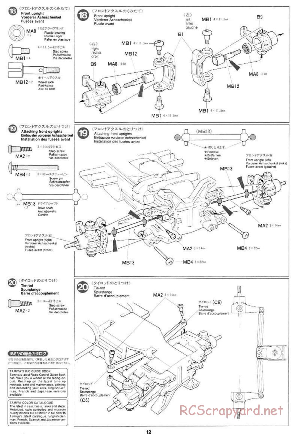 Tamiya - Subaru Impreza WRC - TL-01 Chassis - Manual - Page 12
