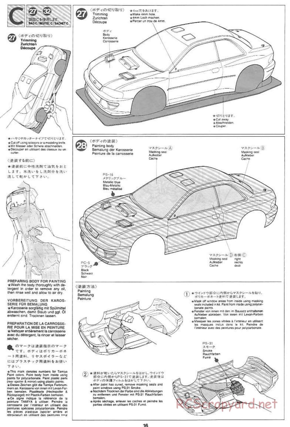 Tamiya - Subaru Impreza WRC - TL-01 Chassis - Manual - Page 16