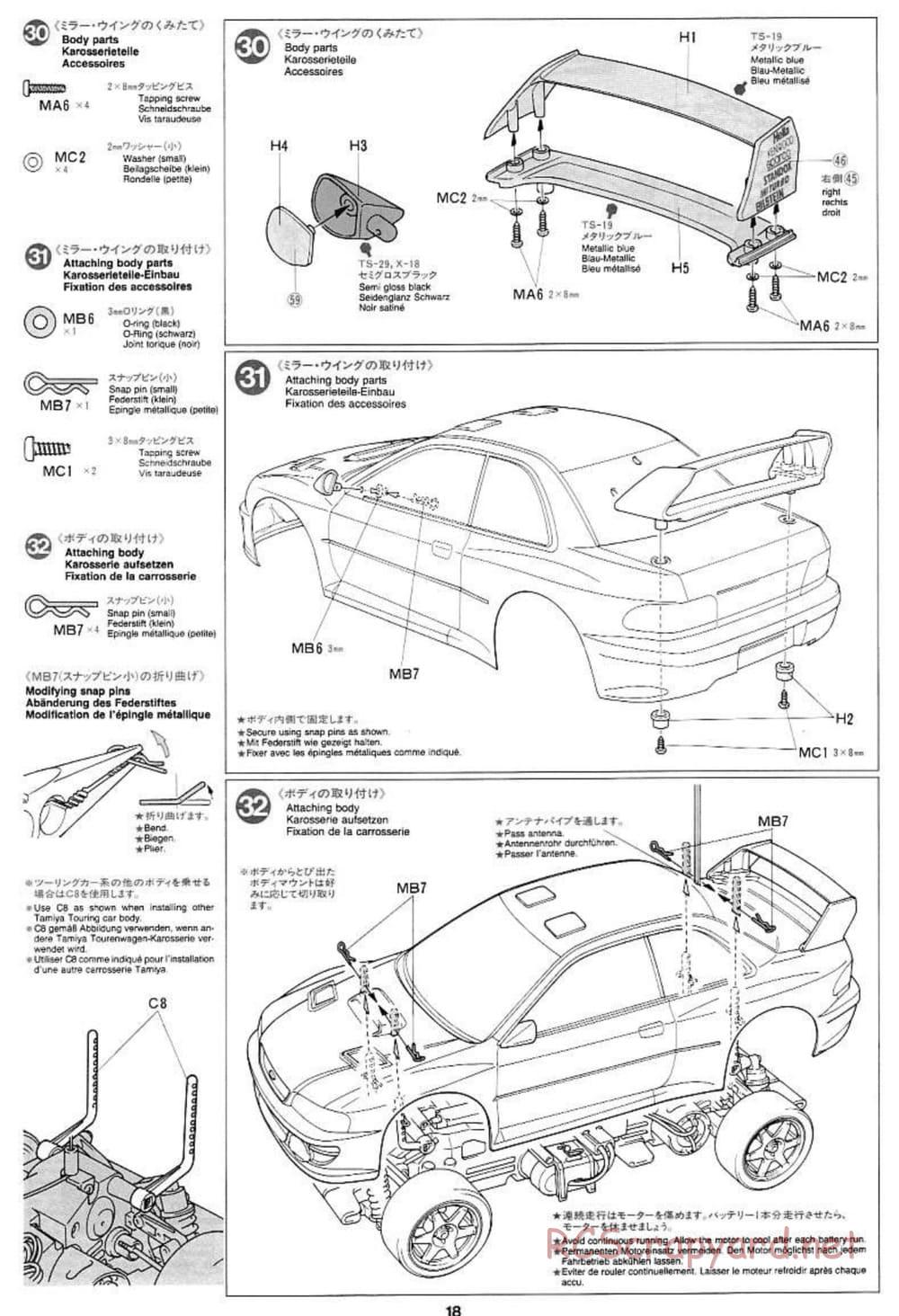 Tamiya - Subaru Impreza WRC - TL-01 Chassis - Manual - Page 18