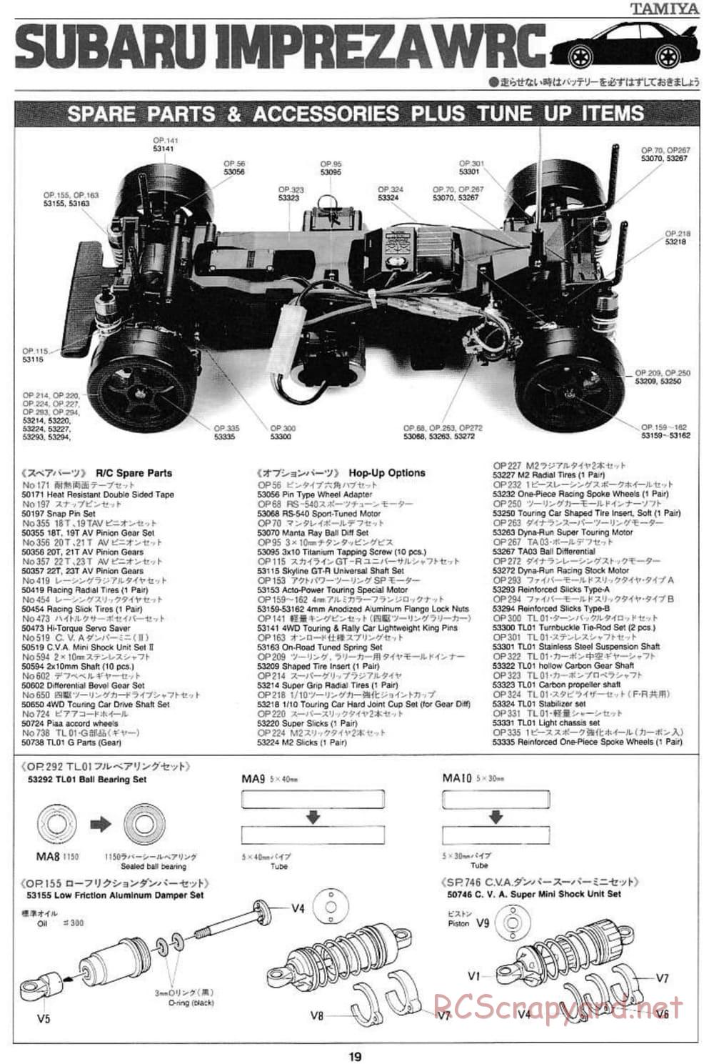 Tamiya - Subaru Impreza WRC - TL-01 Chassis - Manual - Page 19