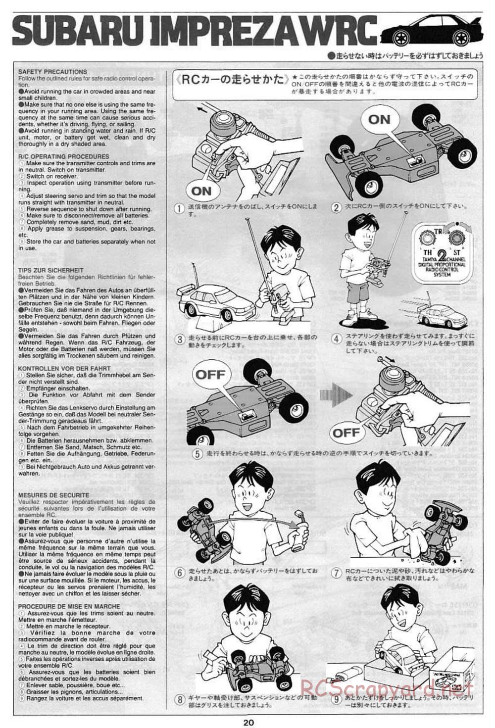 Tamiya - Subaru Impreza WRC - TL-01 Chassis - Manual - Page 20