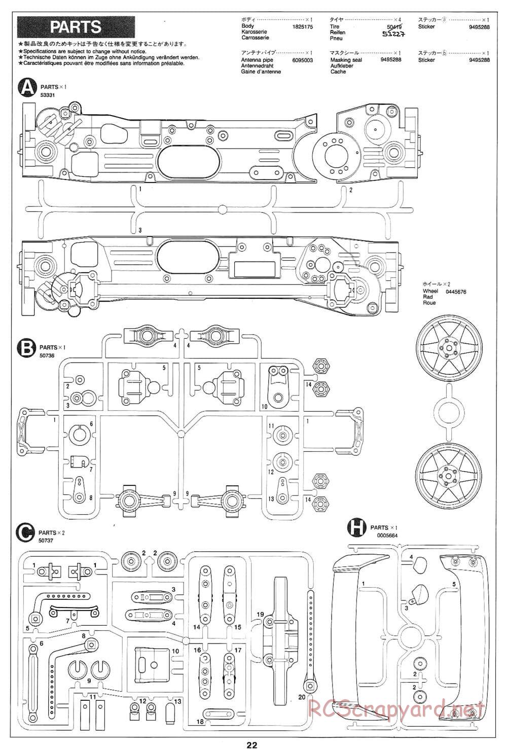 Tamiya - Subaru Impreza WRC - TL-01 Chassis - Manual - Page 22