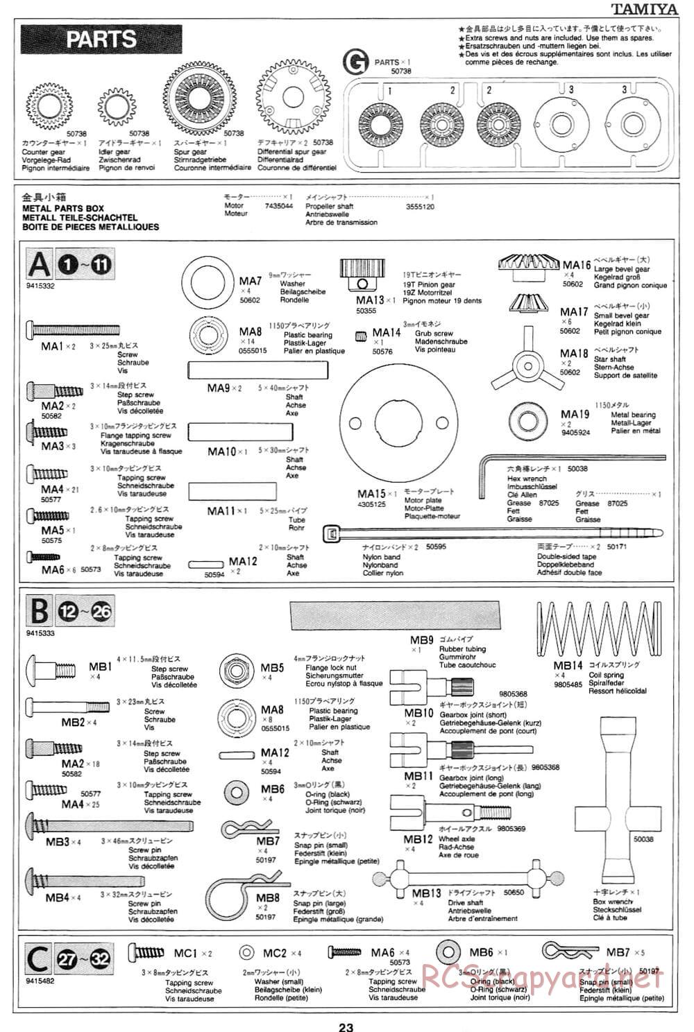 Tamiya - Subaru Impreza WRC - TL-01 Chassis - Manual - Page 23