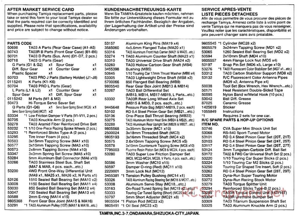 Tamiya - TA-03R TRF Special Edition Chassis - Manual - Page 25