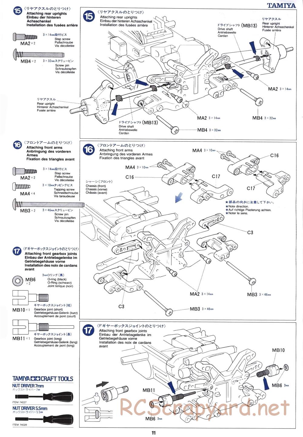 Tamiya - Ford Mustang Cobra-R - TL-01 Chassis - Manual - Page 11