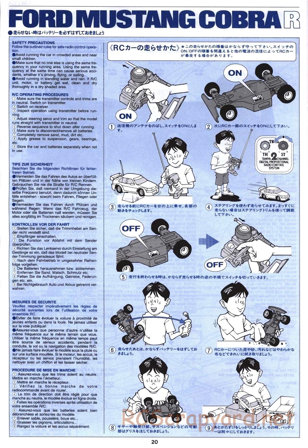 Tamiya - Ford Mustang Cobra-R - TL-01 Chassis - Manual - Page 20