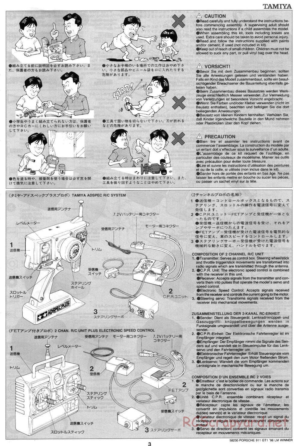 Tamiya - Porsche 911 GT1 98 LM Winner - F103RS Chassis - Manual - Page 3
