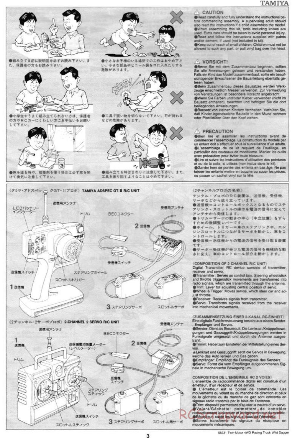 Tamiya - Wild Dagger - WR-01 Chassis - Manual - Page 3