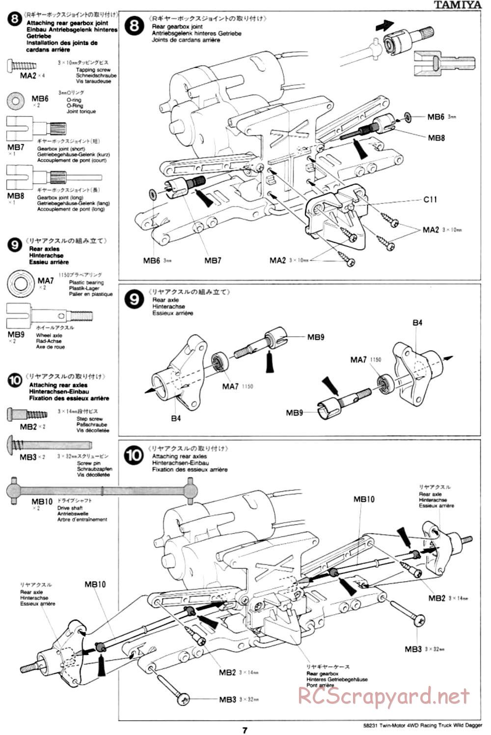 Tamiya - Wild Dagger - WR-01 Chassis - Manual - Page 7