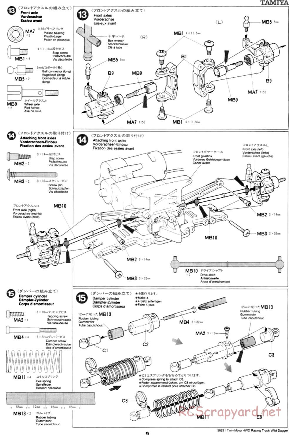 Tamiya - Wild Dagger - WR-01 Chassis - Manual - Page 9