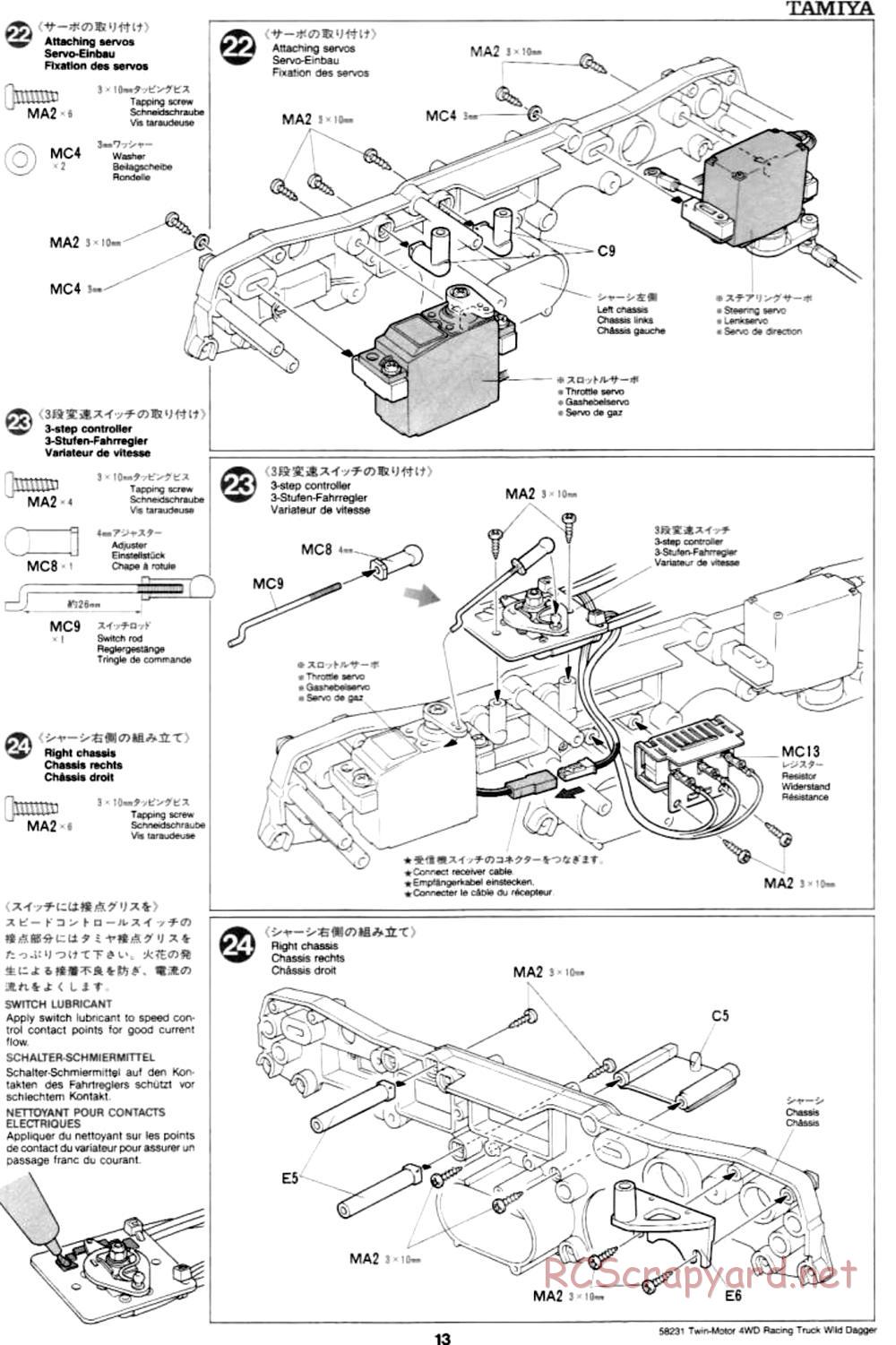 Tamiya - Wild Dagger - WR-01 Chassis - Manual - Page 13