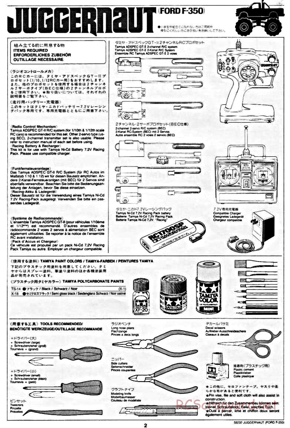 Tamiya - Juggernaut Chassis - Manual - Page 2