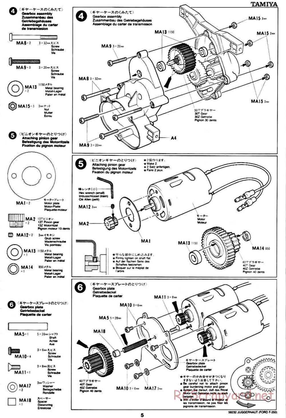 Tamiya - Juggernaut Chassis - Manual - Page 5