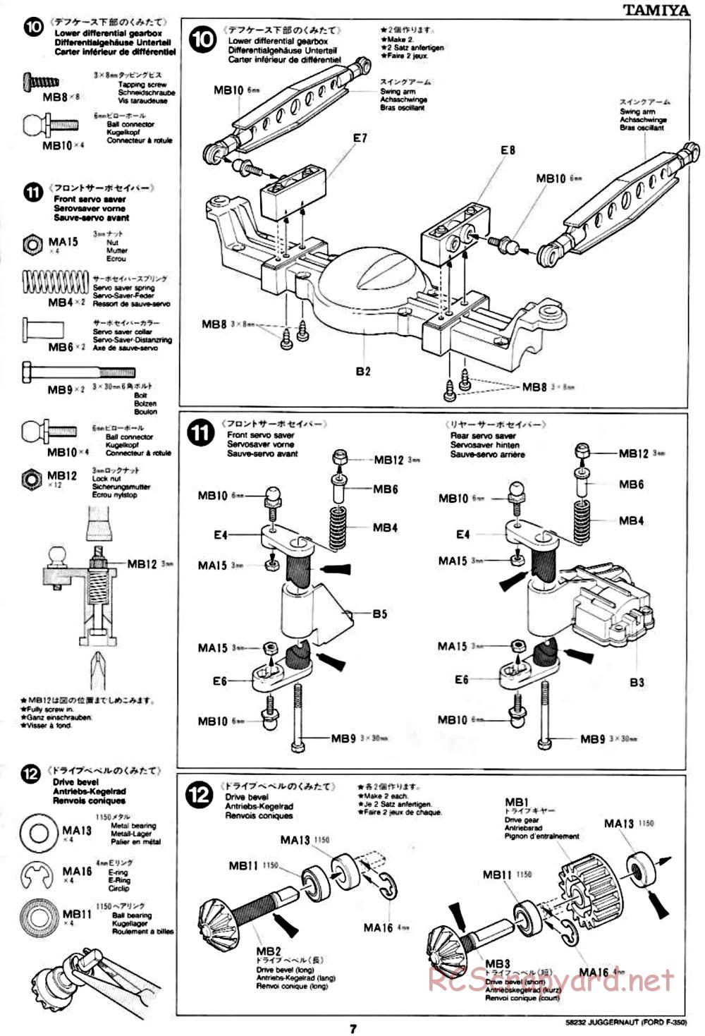 Tamiya - Juggernaut Chassis - Manual - Page 7