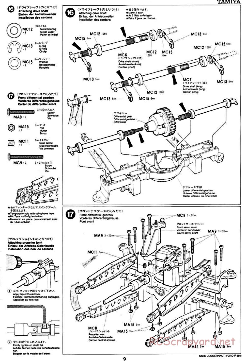 Tamiya - Juggernaut Chassis - Manual - Page 9