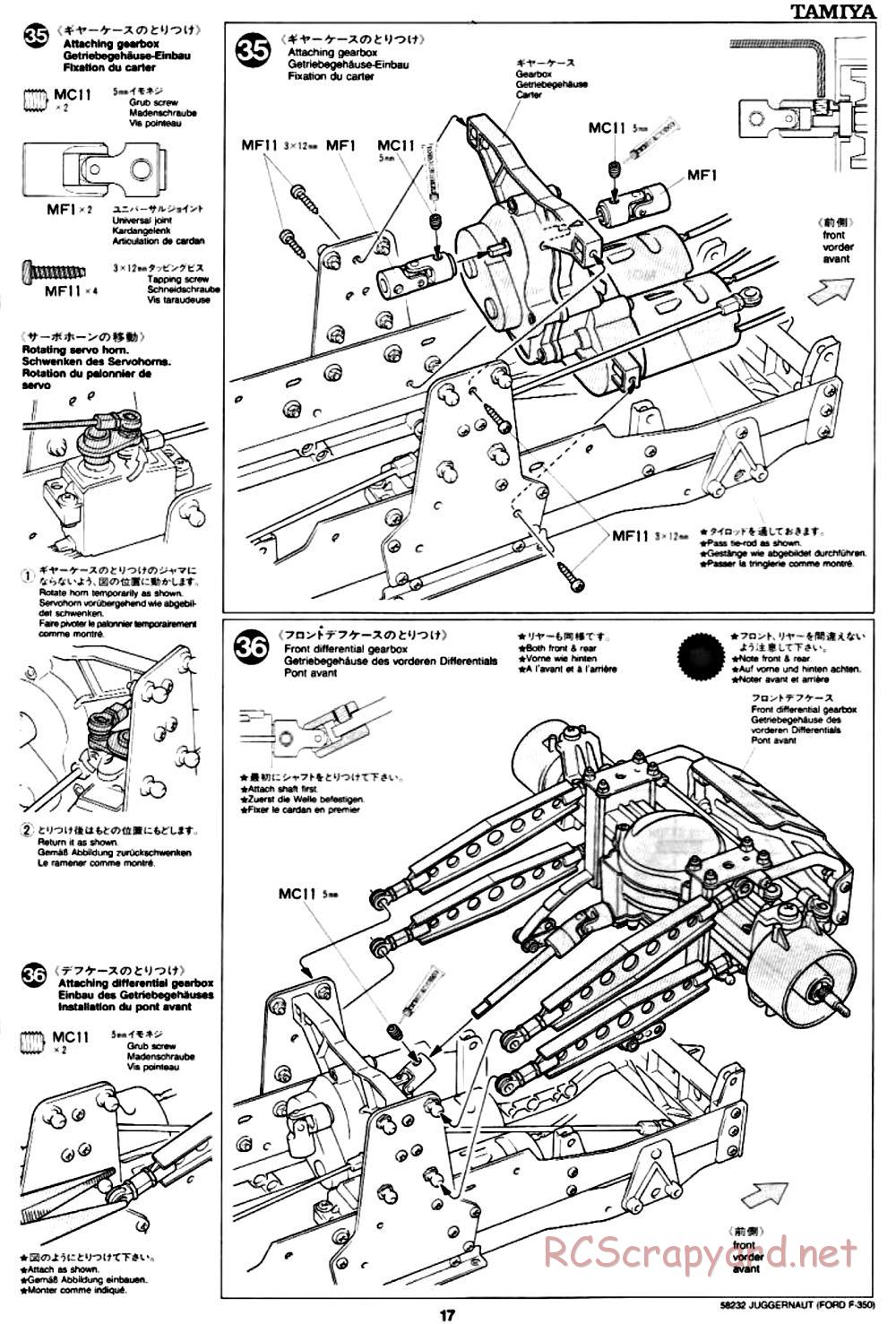 Tamiya - Juggernaut Chassis - Manual - Page 17