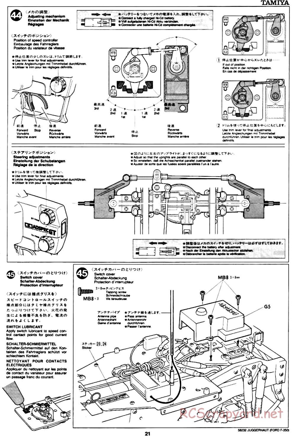 Tamiya - Juggernaut Chassis - Manual - Page 21