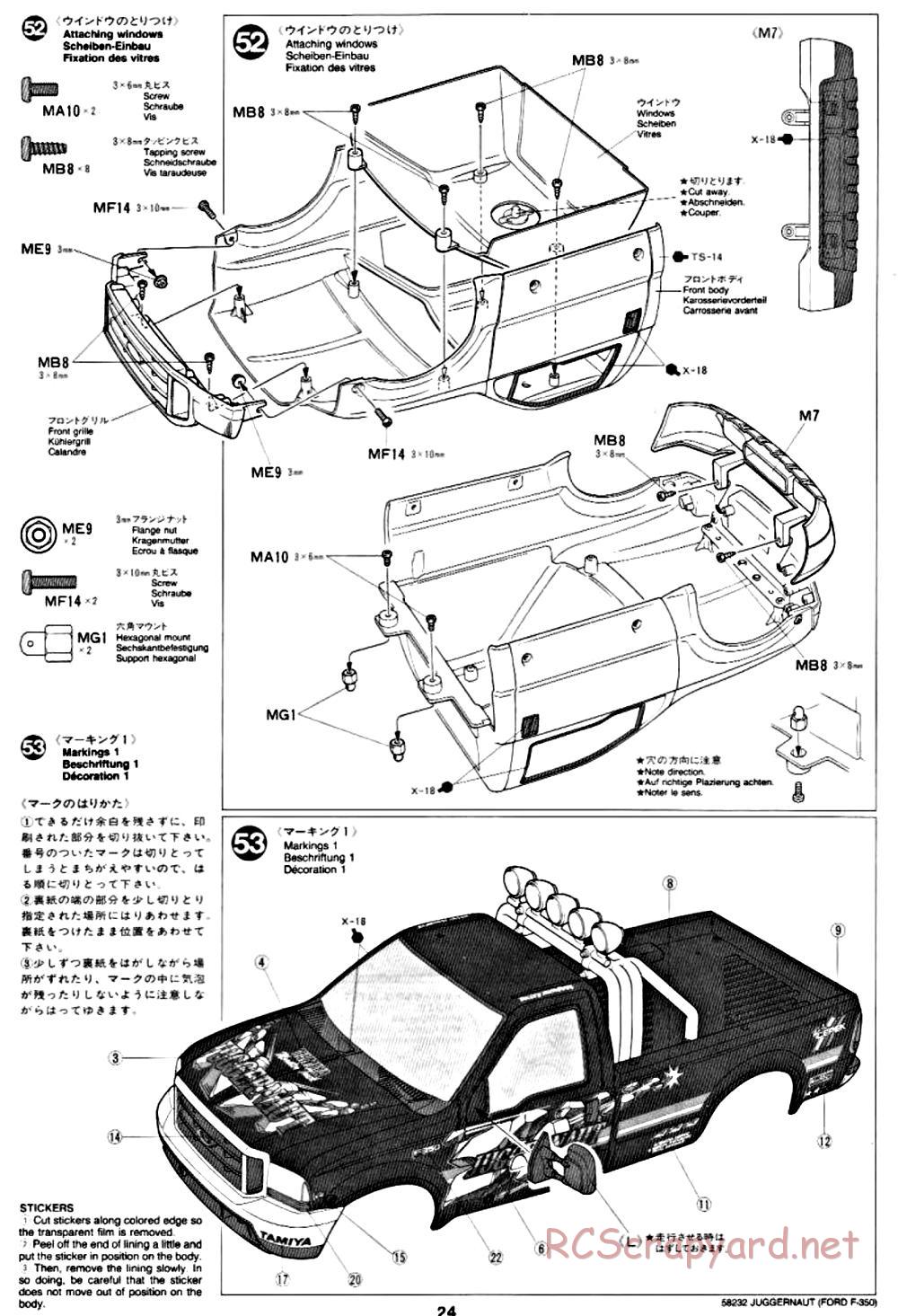 Tamiya - Juggernaut Chassis - Manual - Page 24