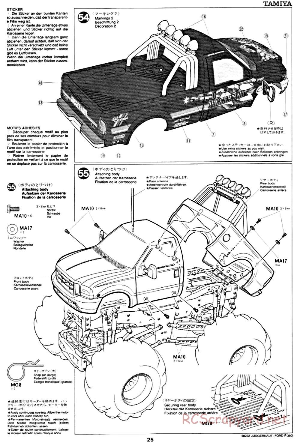 Tamiya - Juggernaut Chassis - Manual - Page 25