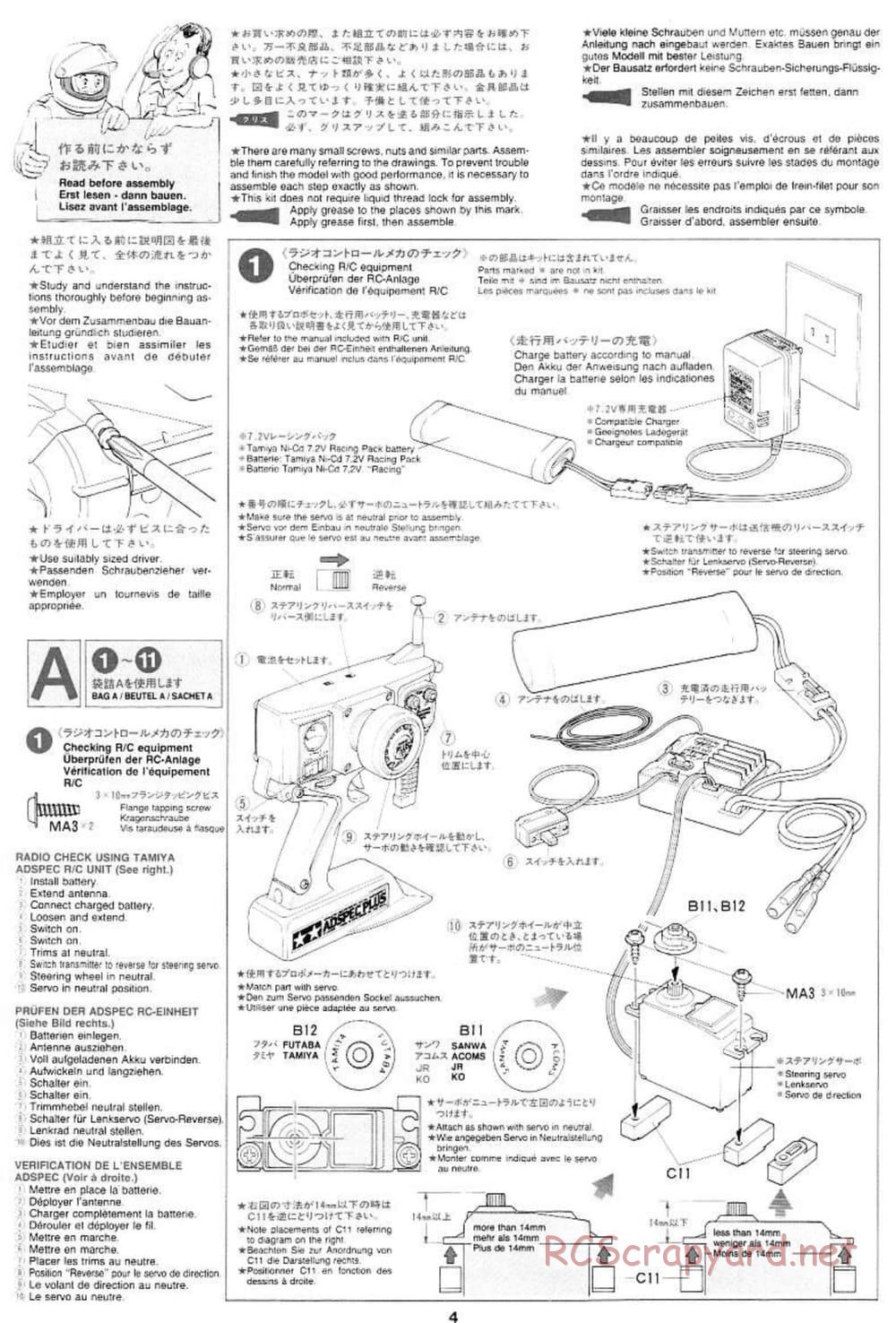 Tamiya - Castrol Mugen NSX - TL-01 Chassis - Manual - Page 4