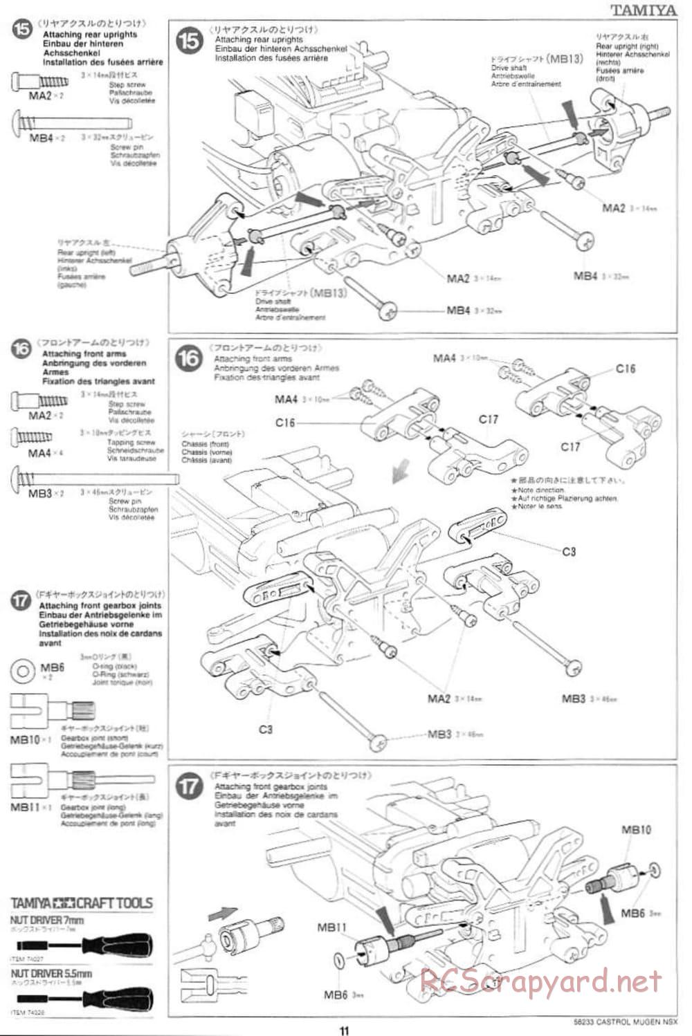 Tamiya - Castrol Mugen NSX - TL-01 Chassis - Manual - Page 11