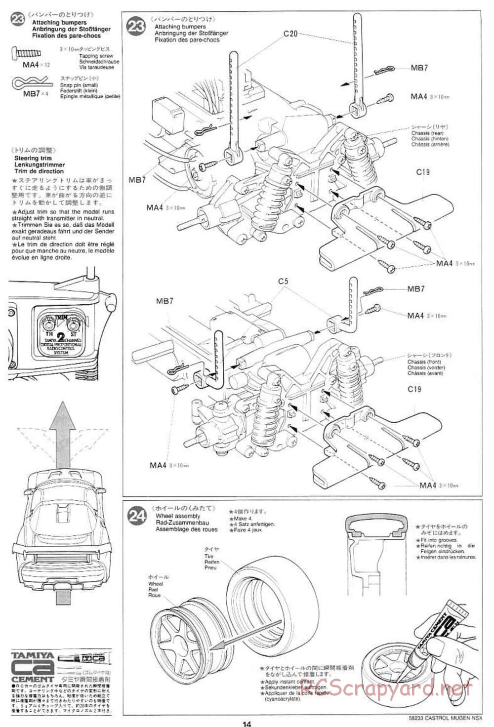 Tamiya - Castrol Mugen NSX - TL-01 Chassis - Manual - Page 14