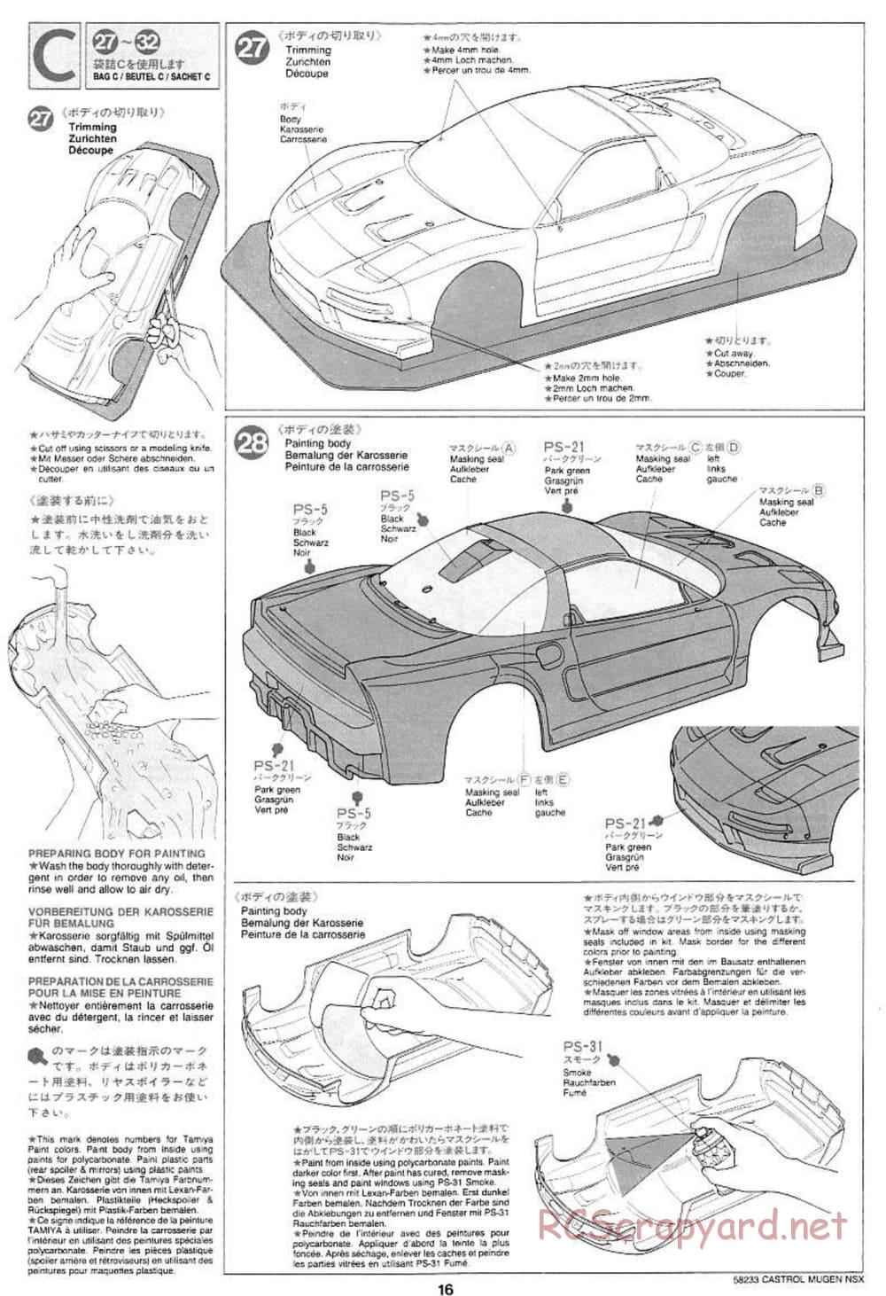 Tamiya - Castrol Mugen NSX - TL-01 Chassis - Manual - Page 16