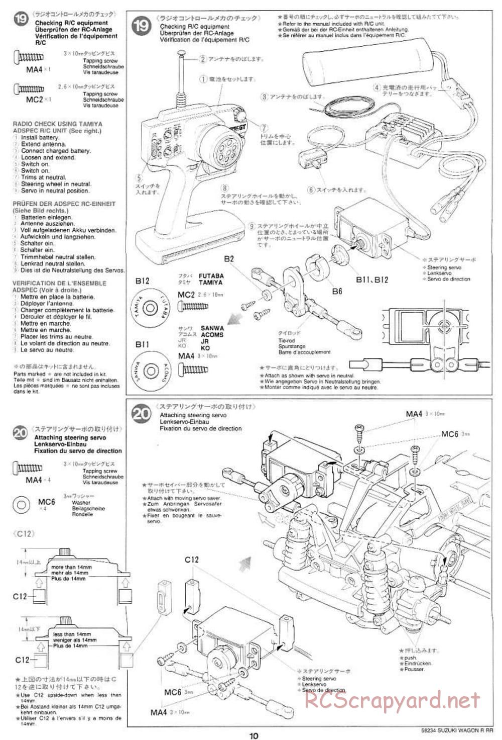 Tamiya - Suzuki WagonR-RR - M03 Chassis - Manual - Page 10