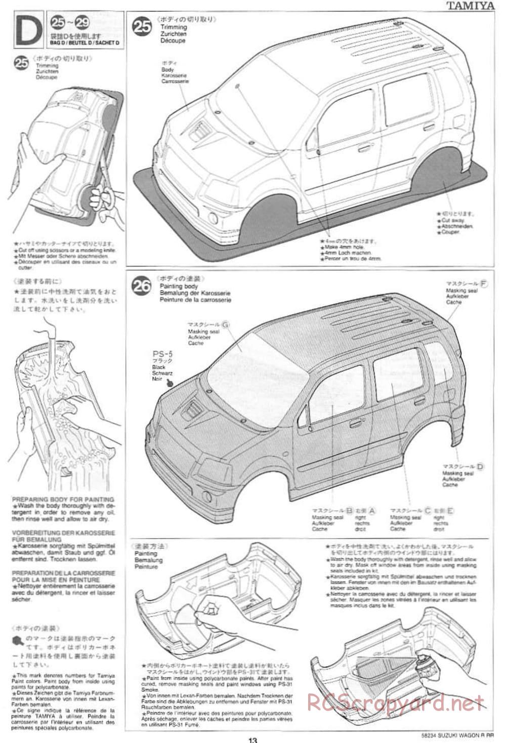 Tamiya - Suzuki WagonR-RR - M03 Chassis - Manual - Page 13