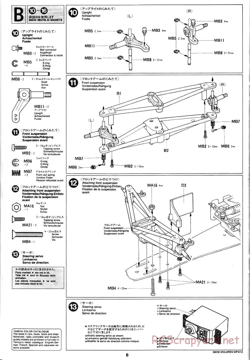 Tamiya - McLaren Mercedes MP4/13 - F103RS Chassis - Manual - Page 8