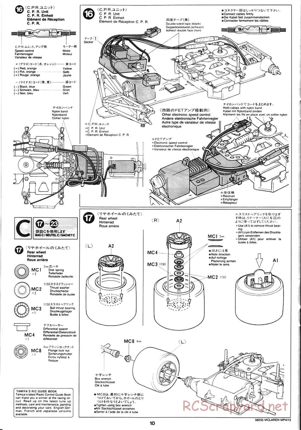 Tamiya - McLaren Mercedes MP4/13 - F103RS Chassis - Manual - Page 10