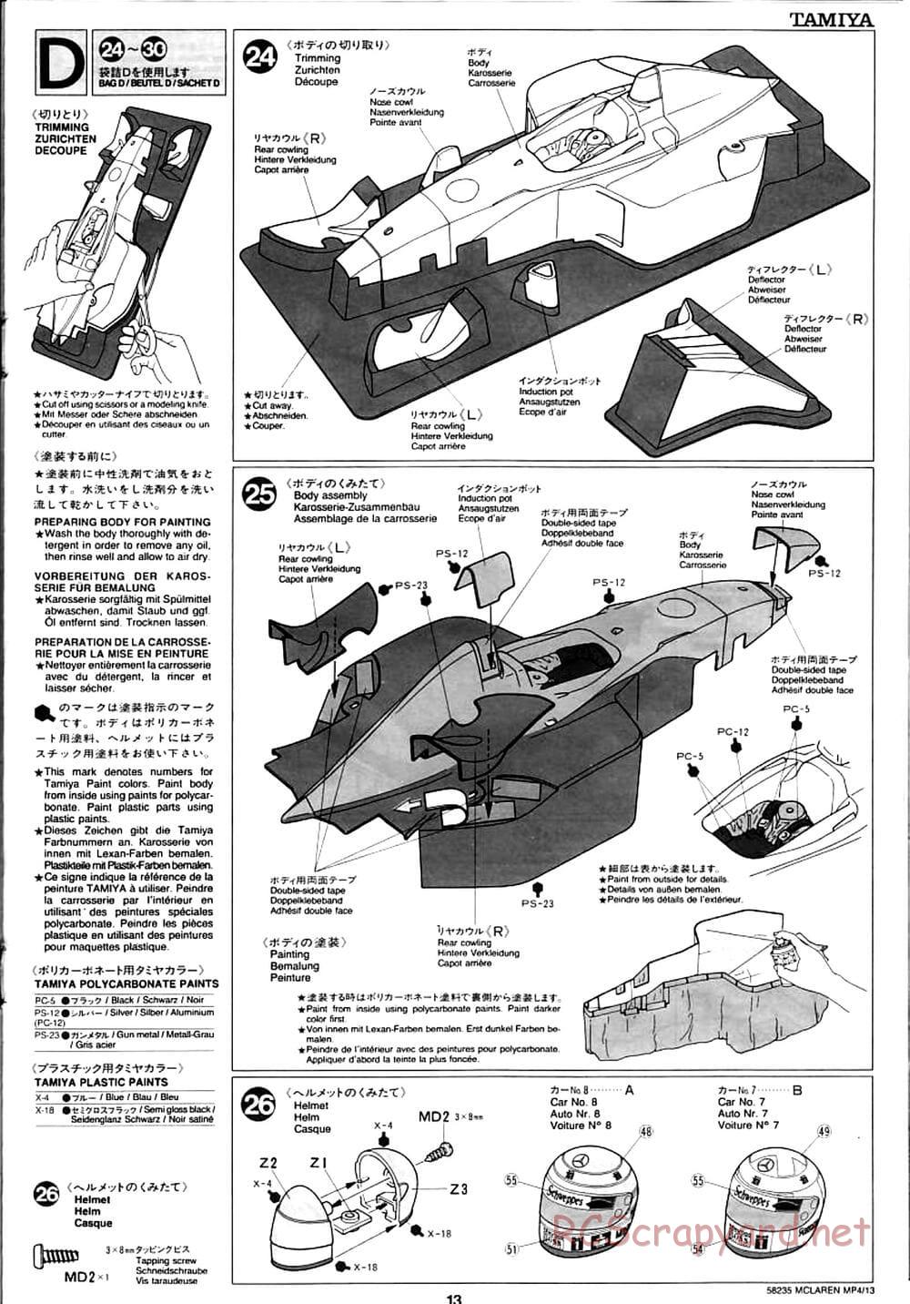 Tamiya - McLaren Mercedes MP4/13 - F103RS Chassis - Manual - Page 13