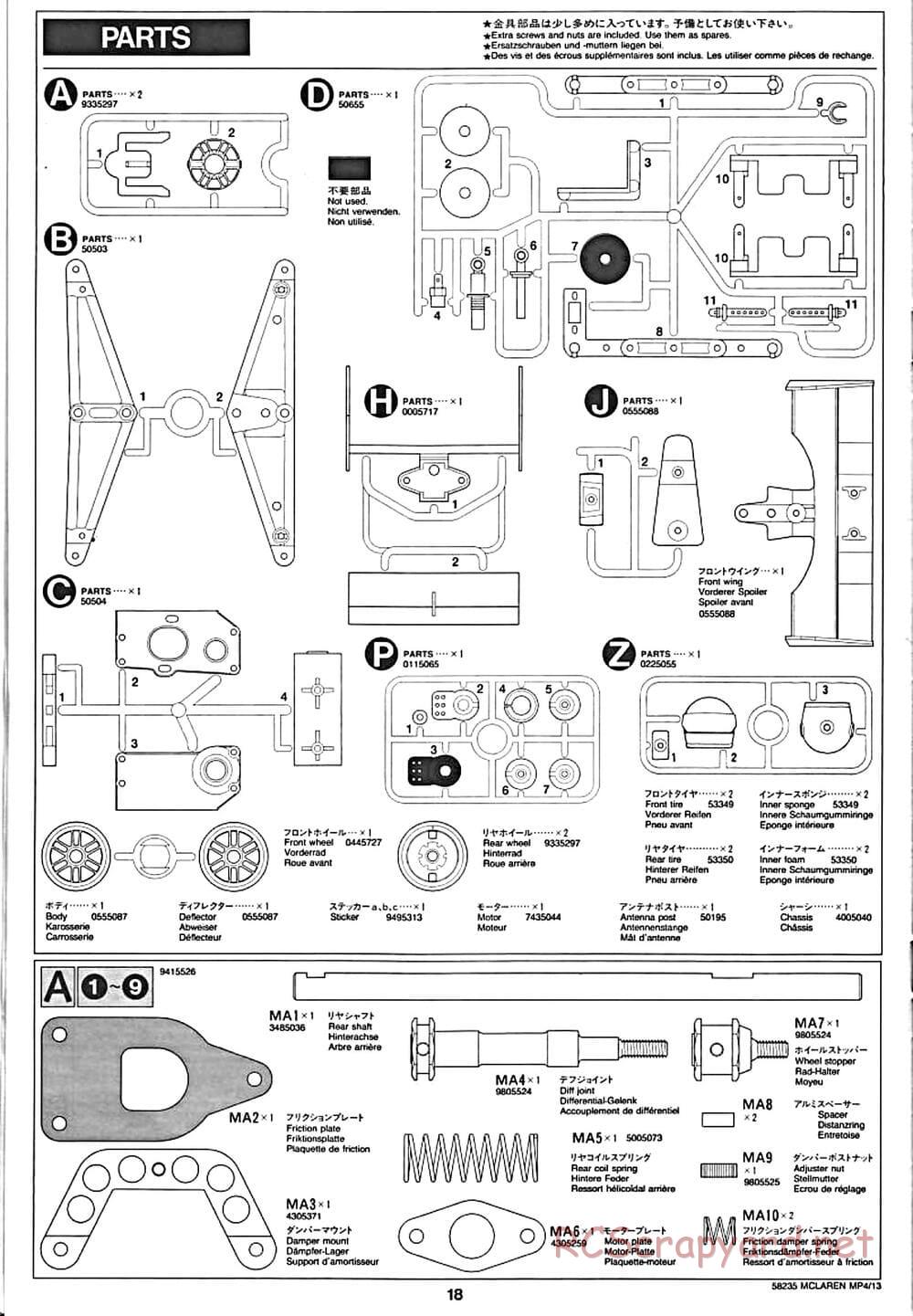 Tamiya - McLaren Mercedes MP4/13 - F103RS Chassis - Manual - Page 18